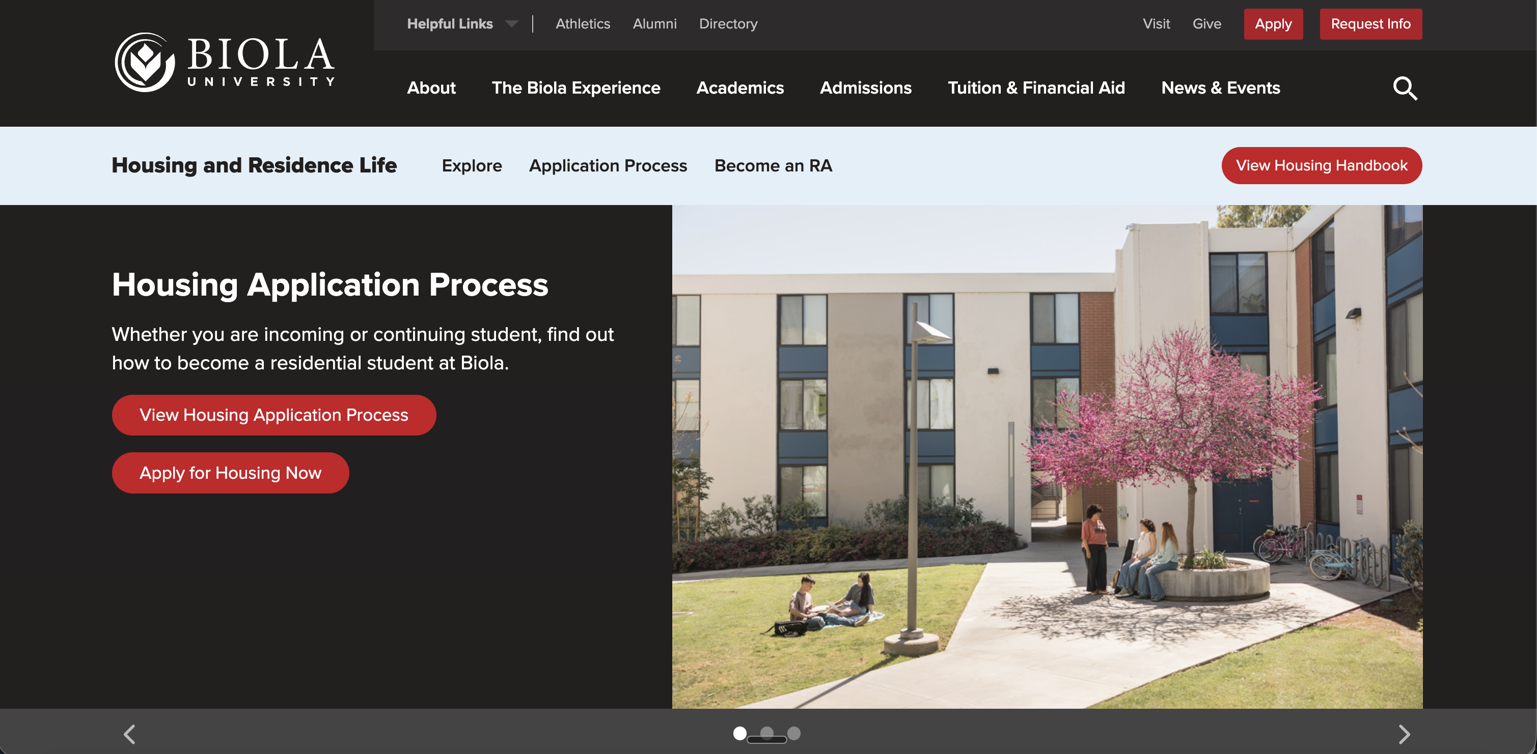 Biola Housing RA Hiring System